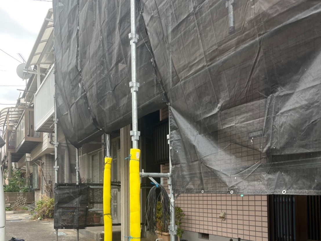 川崎市多摩区住宅　外壁屋根塗装工事　足場設置